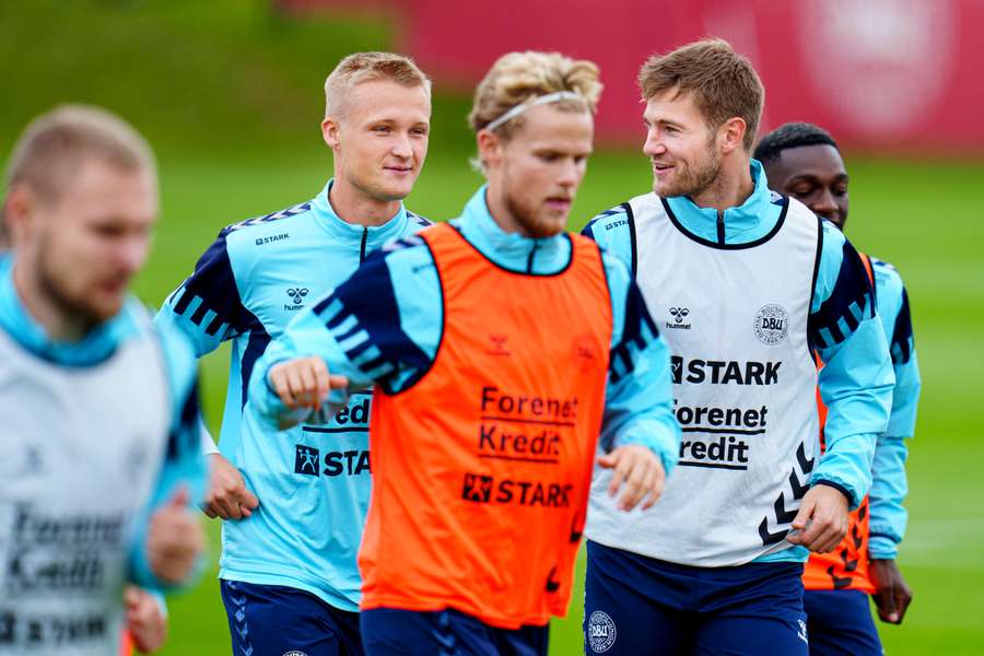 Dolberg under landsholdets træning