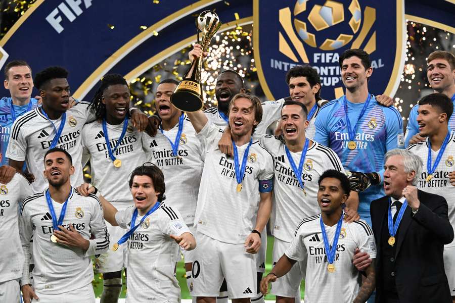 El Real Madrid celebra el título de la Intercontinental