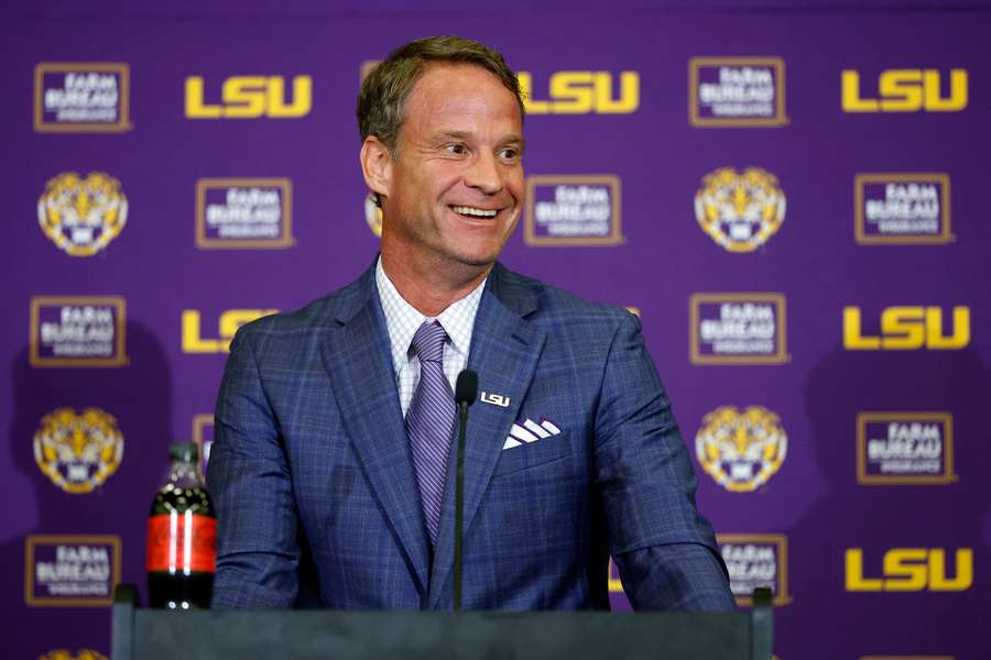 Lane Kiffin during his first LSU press conference since becoming head coach (2025)