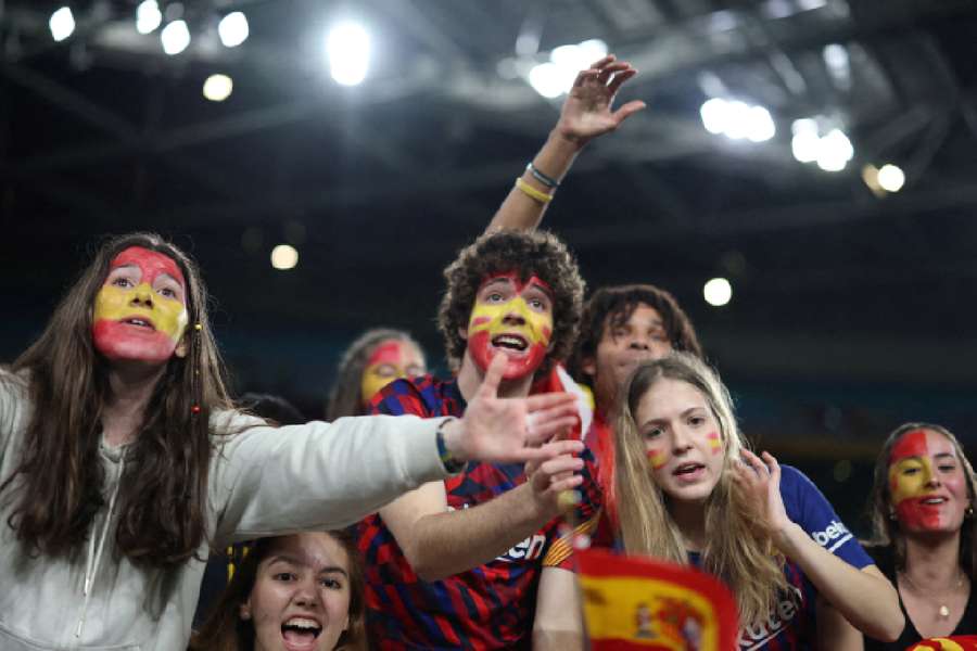 Spanish fans at the Women's World Cup