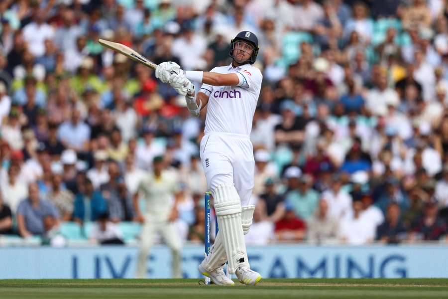 Stuart Broad's biggest moment of the day was a huge six off of Mitchell Starc