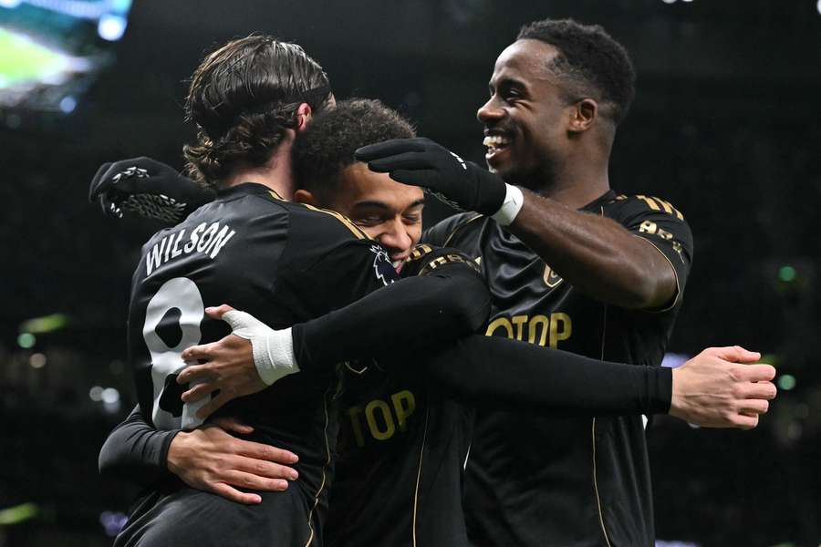 Harry Wilson celebrates with teammates after giving Fulham a 2-0 lead after just six minutes Harry Wilson celebrates with teammates after giving Fulham a 2-0 lead after just six minutes