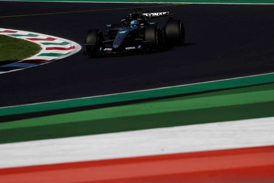Russell sur la piste de Monza ce vendredi.