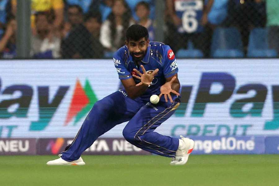 Mumbai Indians' Jasprit Bumrah in action