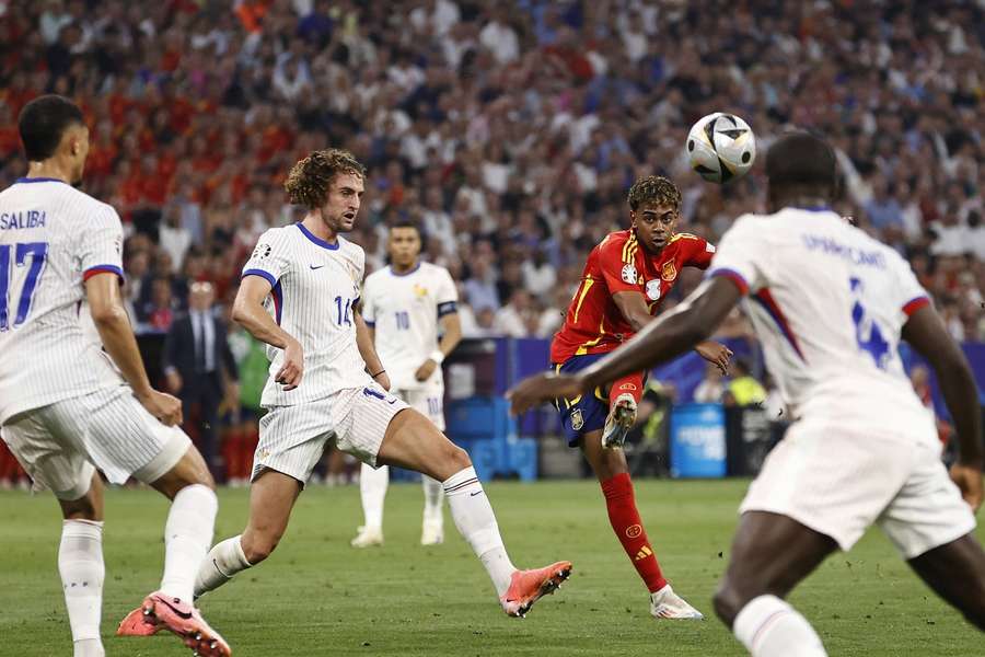 Yamal shoots to score Spain's opening goal