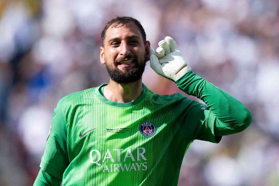 PSG's Gianluigi Donnarumma celebrates a goal against Real Madrid at the Club World Cup
