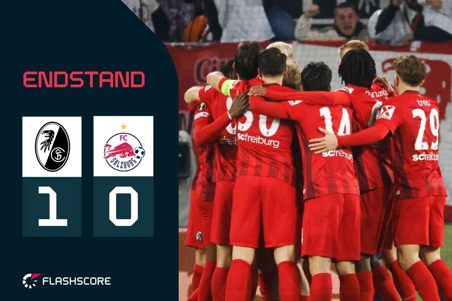 Freiburg jubelt nach dem 1:0.