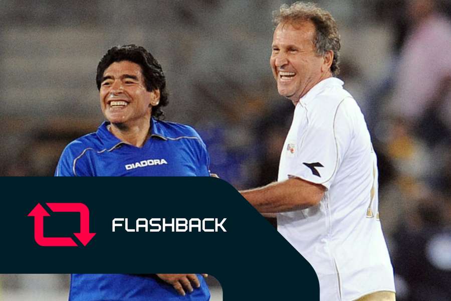 Maradona contra Zico muitos anos depois