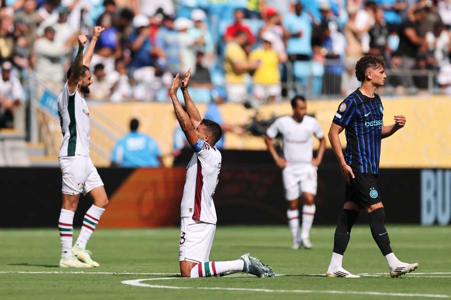 Fluminense captain Thiago Silva celebrates Fluminense captain Thiago Silva celebrates