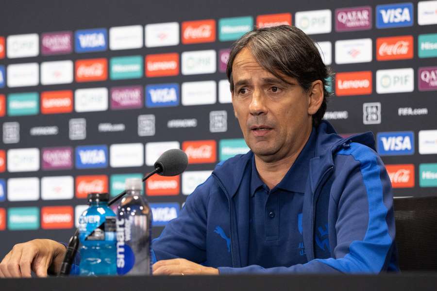 Simone Inzaghi face à la presse mardi.