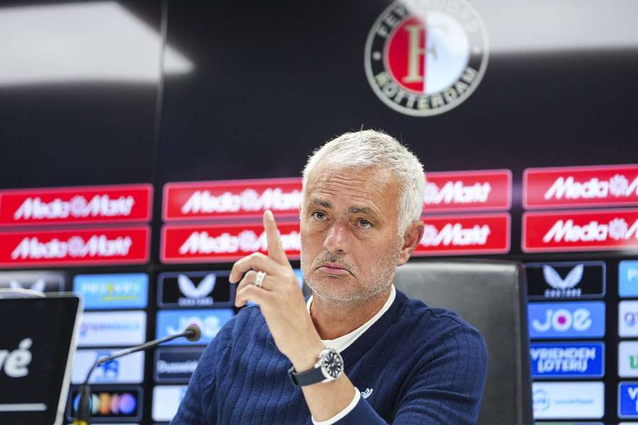 Fenerbahce manager Jose Mourinho during Wednesday's post-game conference