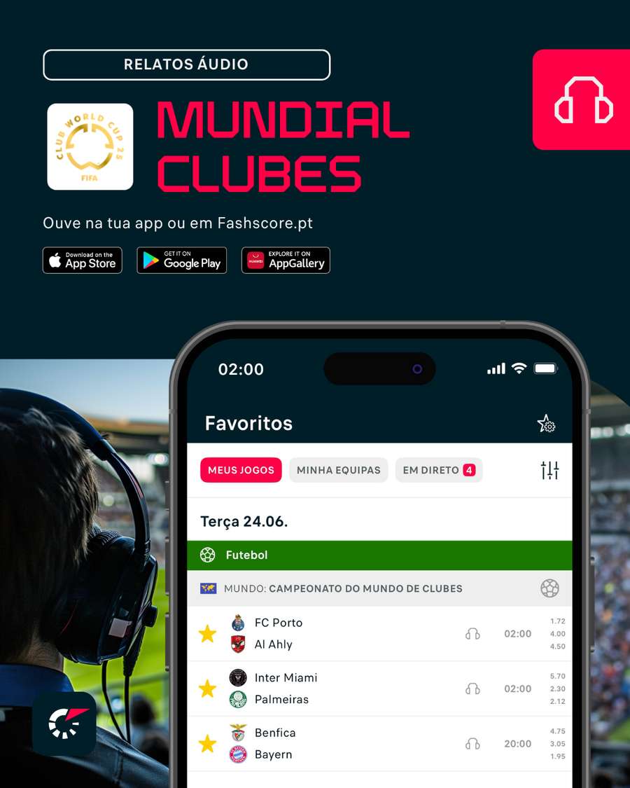 Siga o relato no site ou na aplicação Siga o relato no site ou na aplicação