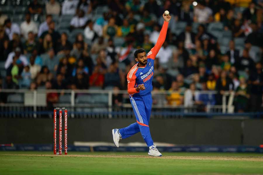 India's Axar Patel in action