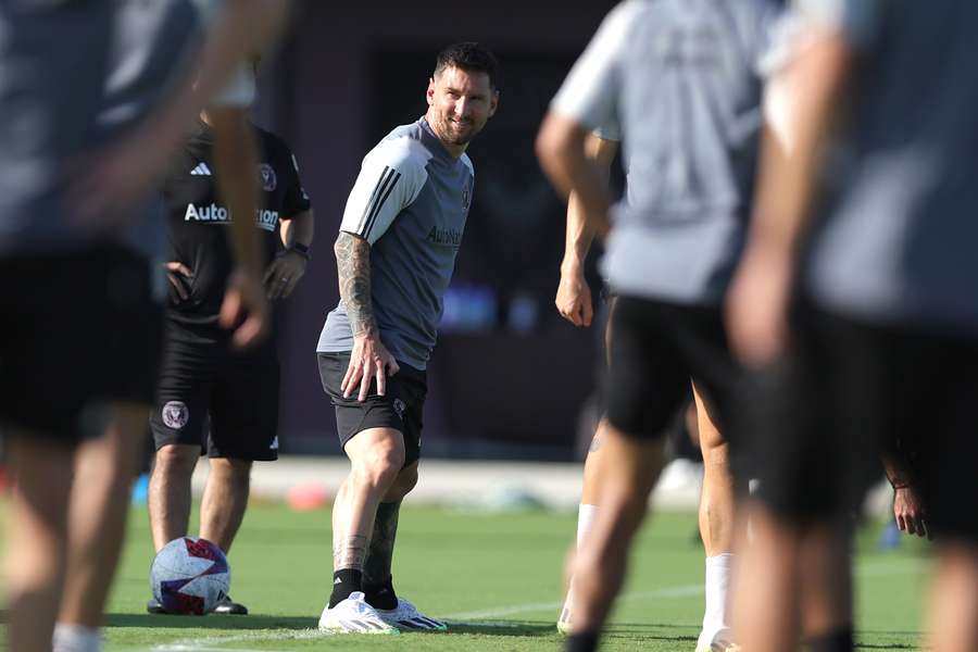 Messi op het trainingsveld in Miami