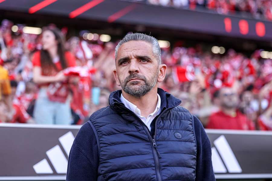 Sporting head coach, Rui Borges, during the Liga Portugal game against Benfica on May 10th, 2025