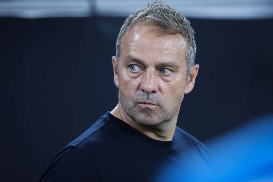 Germany's coach Hans-Dieter Flick looks on during the friendly football match between Germany and Japan