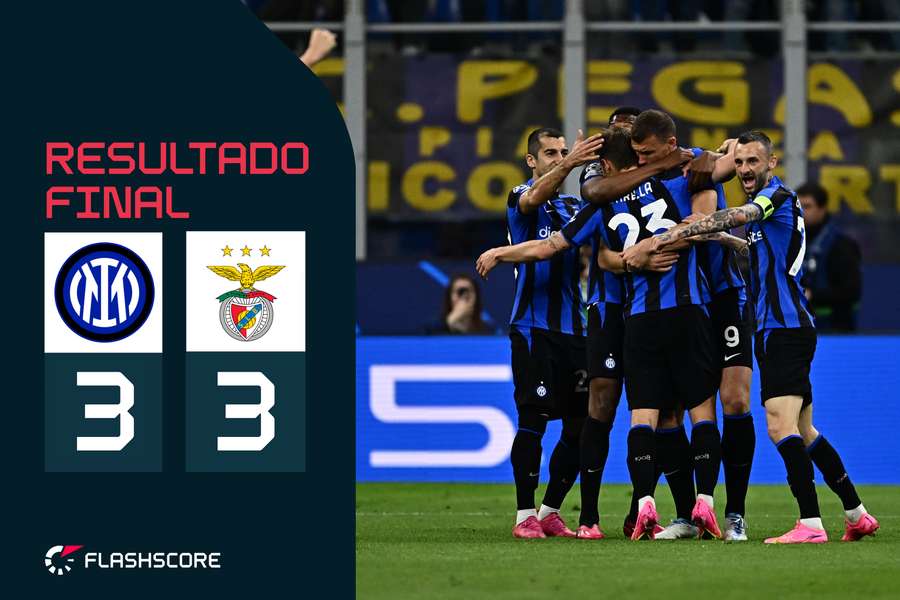 Apesar do empate, o Inter festejou o acesso às meias-finais da Liga dos Campeões