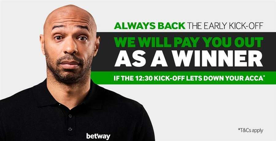 The offer is only available on Betway