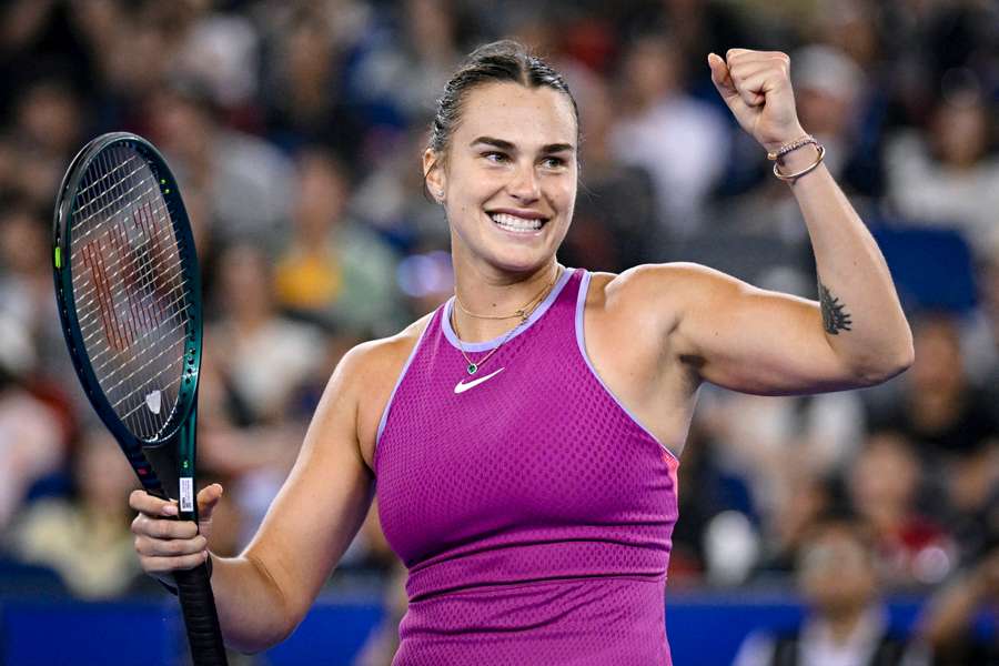 Sabalenka no domingo em Wuhan.