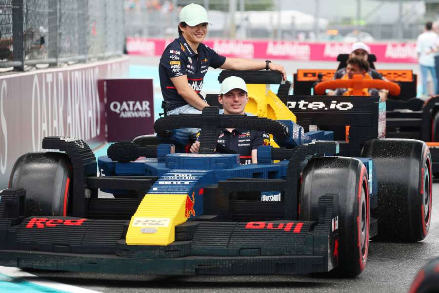 Max Verstappen at the wheel of a Lego car at last year's Miami Grand Prix Max Verstappen at the wheel of a Lego car at last year's Miami Grand Prix