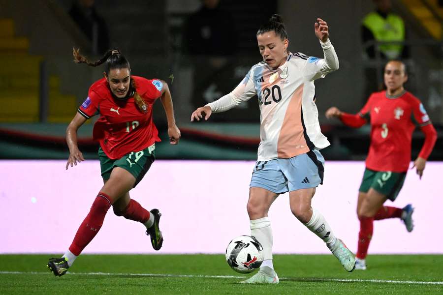Claudia Pina, en el partido de Paços de Ferreira