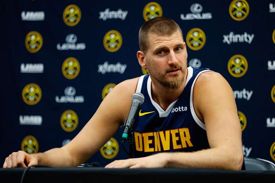 Denver Nuggets center Nikola Jokic during media day Denver Nuggets center Nikola Jokic during media day