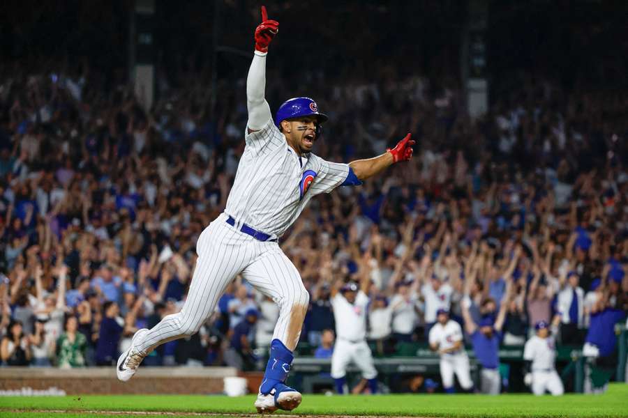 Christopher Morel celebrates as he rounds the bases after hitting a three-run walk-off home run against the Chicago White Sox