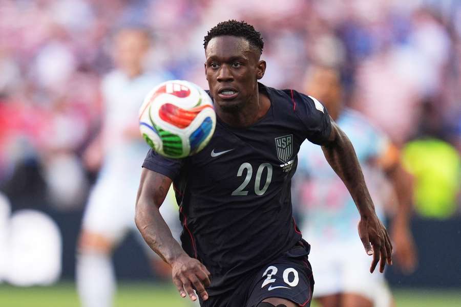 United States' striker Folarin Balogun during the match against Belgium
