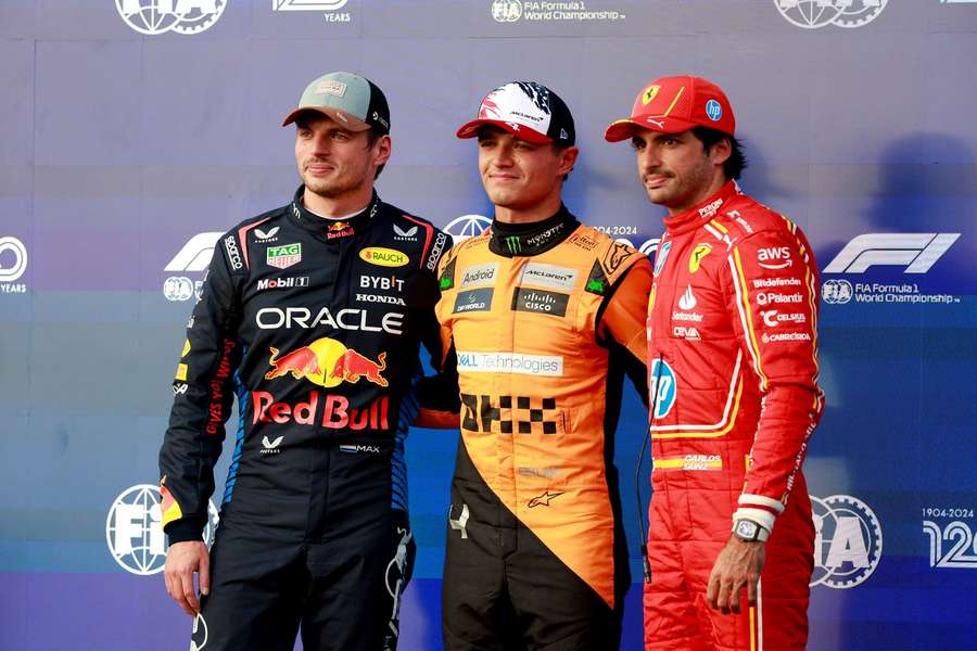 Max Verstappen, Lando Norris și Carlos Sainz