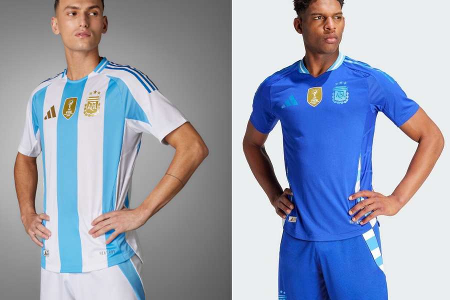 Argentina primera camiseta (izquierda) y reserva