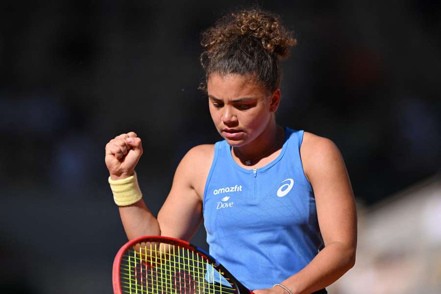 Paolini celebrates during her third-round clash