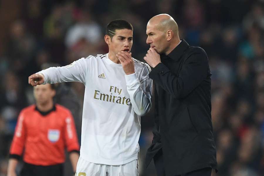 James Rodríguez foi treinado por Zidane no Real Madrid