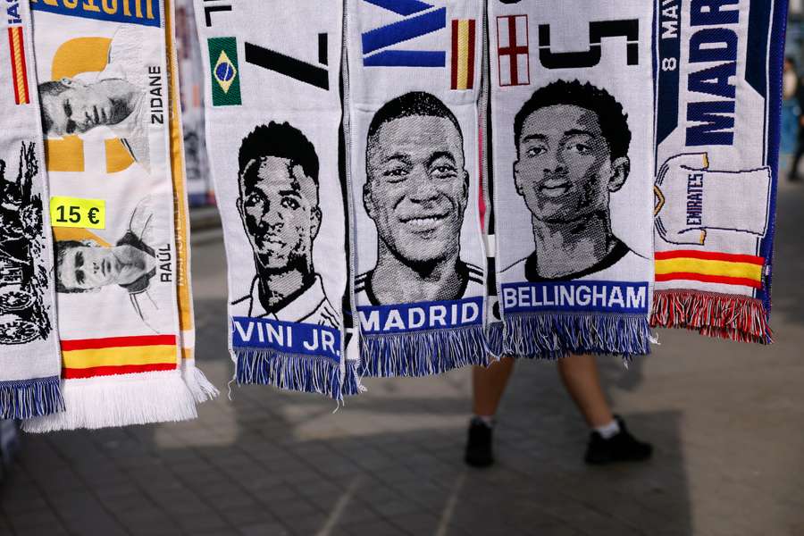 Scarves outside the Bernabeu on Wednesday