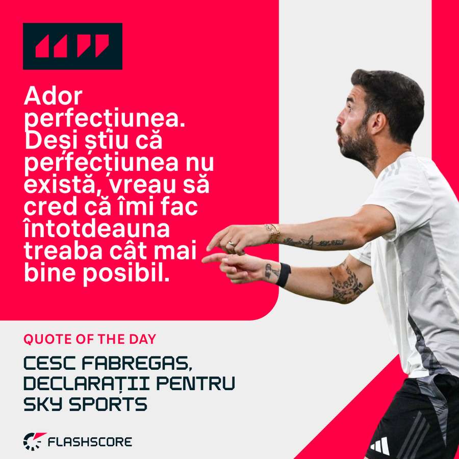 Cesc Fabregas, în timpul unui interviu din sezonul trecut acordat Sky Sports