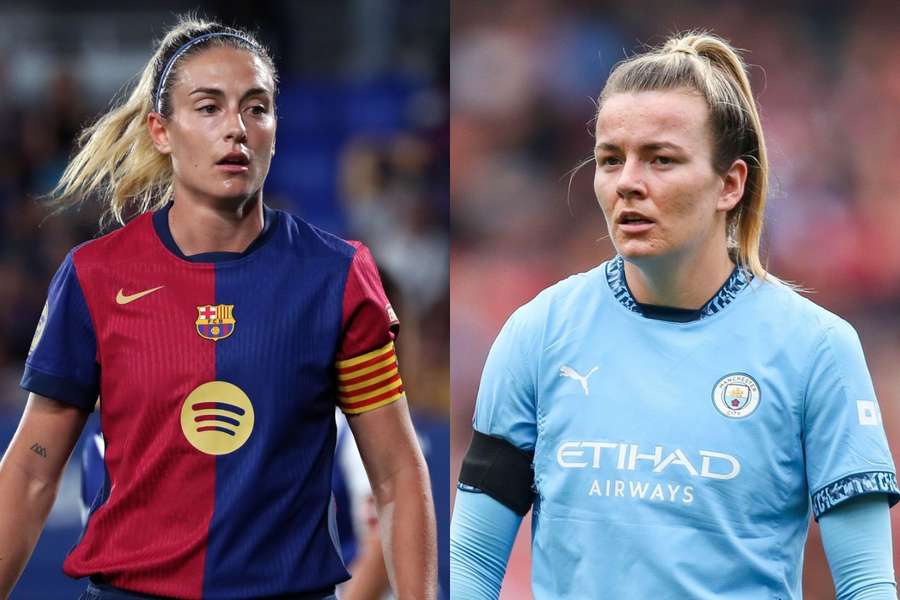 Alexia Putellas (FC Barcelona) și Lauren Hemp (Manchester City)