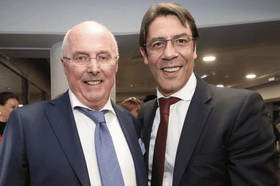 Sven-Göran Eriksson com Rui Costa em abril