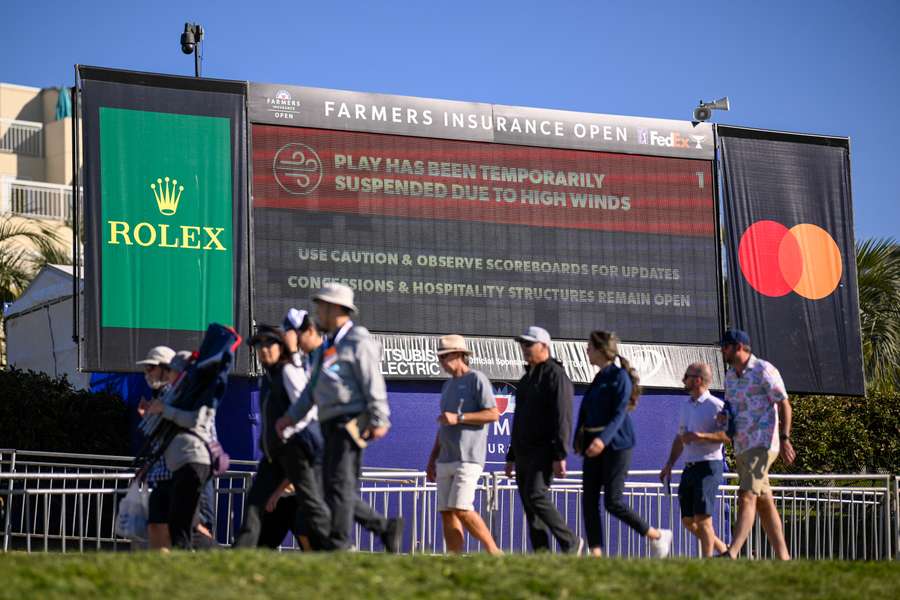 Strong winds caused delays at the Farmers Insurance Open on Thursday