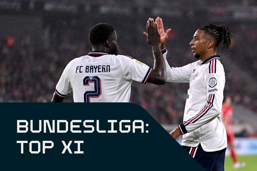 Olise (r.) und Upamecano sind Bayerns Vertreter in der Bundesliga Top XI Olise (r.) und Upamecano sind Bayerns Vertreter in der Bundesliga Top XI