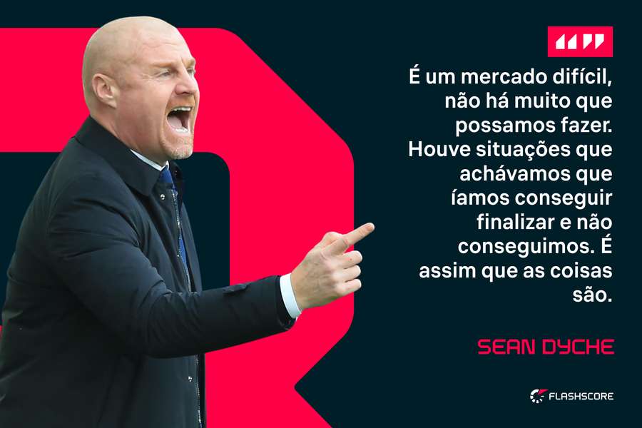 Dyche revela que o Everton falhou algumas contratações