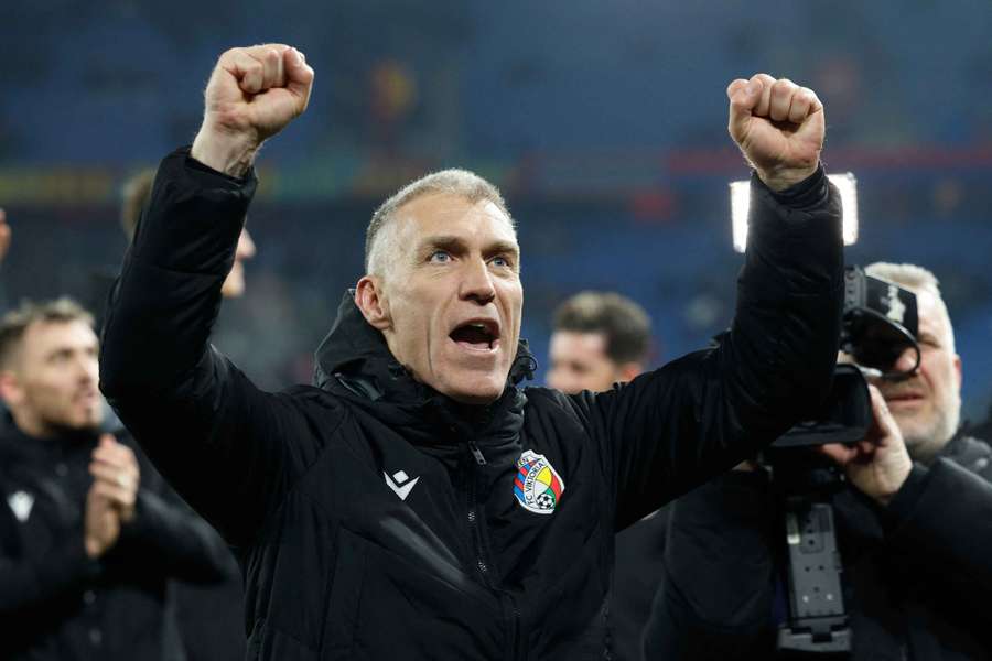 Šťastný trenér Viktorie Plzeň Martin Hyský.