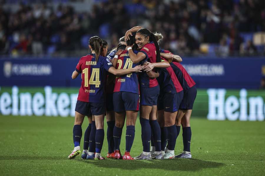Barcelona celebrate their win