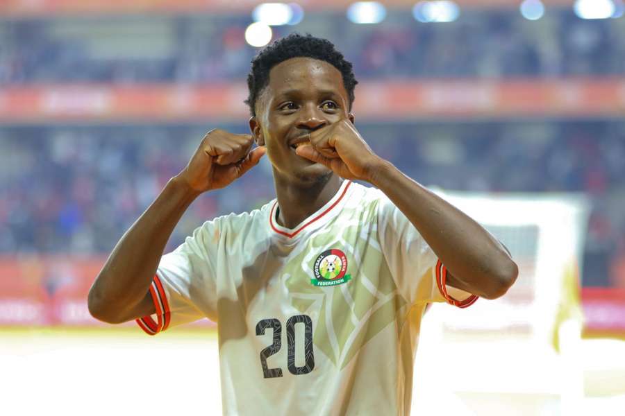 Kenya's Suleiman Okwaro celebrates at the end of game Kenya's Suleiman Okwaro celebrates at the end of game