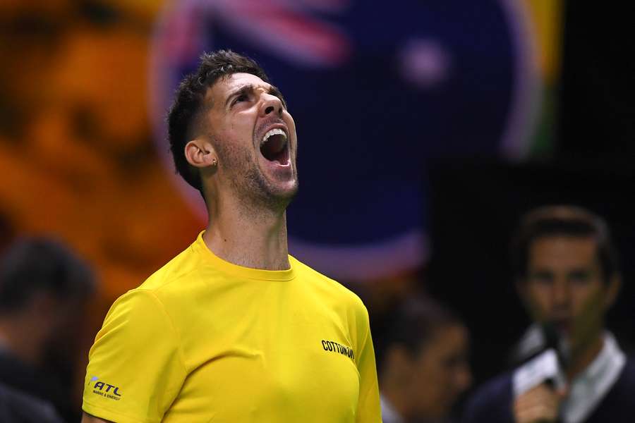 Kokkinakis celebra la victoria ante Shelton