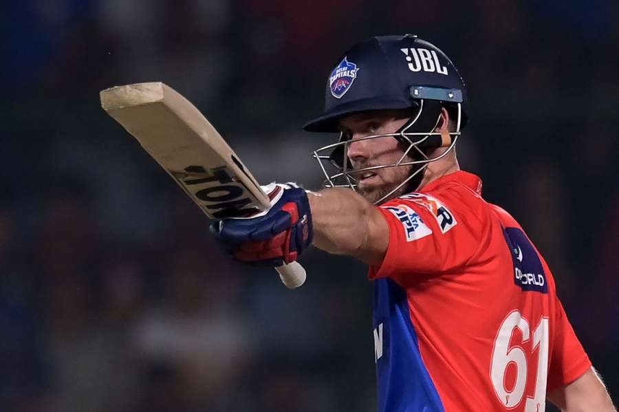 Delhi Capitals' Phil Salt celebrates after scoring a half-century