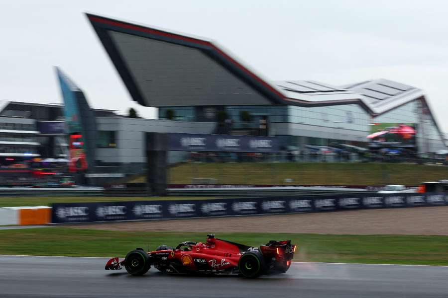 Leclerc finds speed in the rain. 