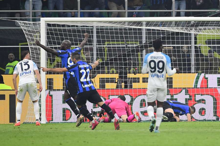 L'esultanza dell'Inter sul gol