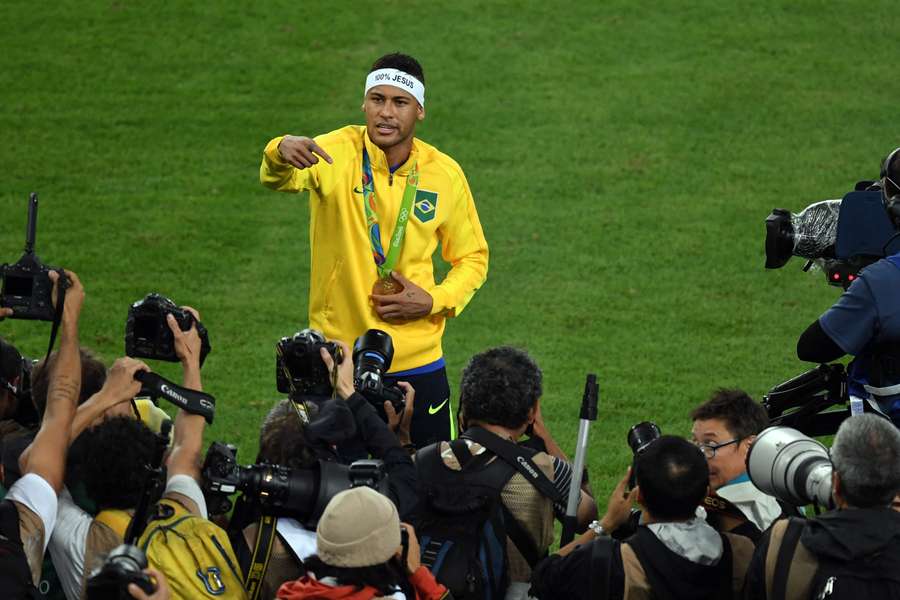 Neymar, after winning Olympic gold in Rio de Janeiro