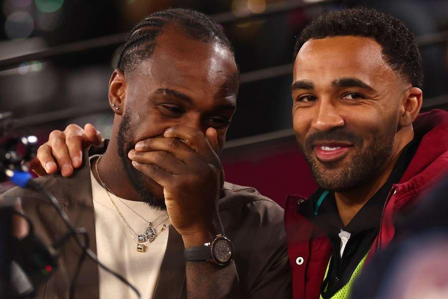 Fortmer West Ham striker Michail Antonio with Callum Wilson
