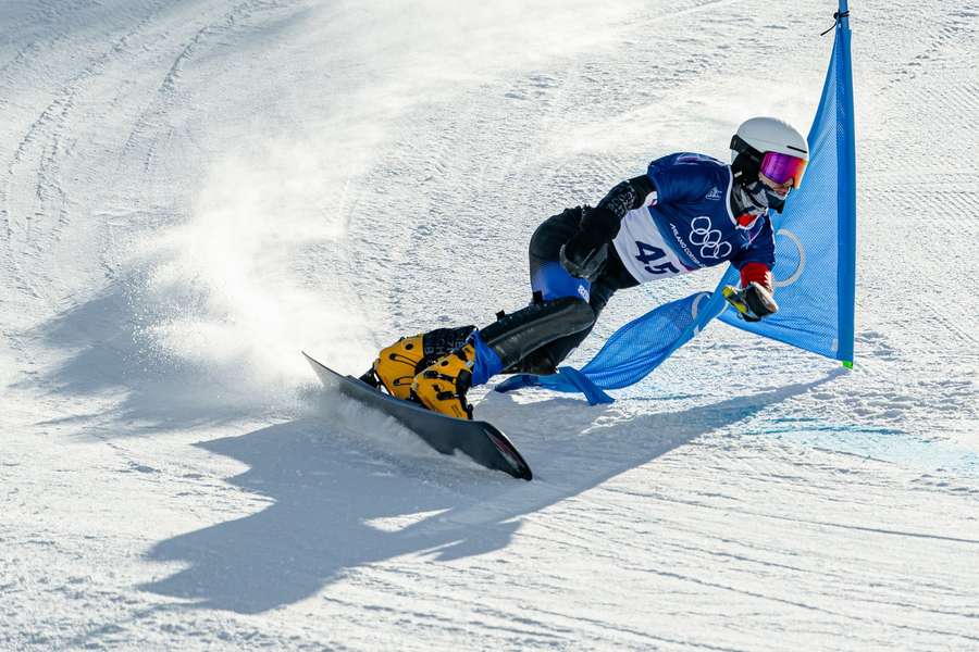 Minárik při průjezdu modrou tratí.