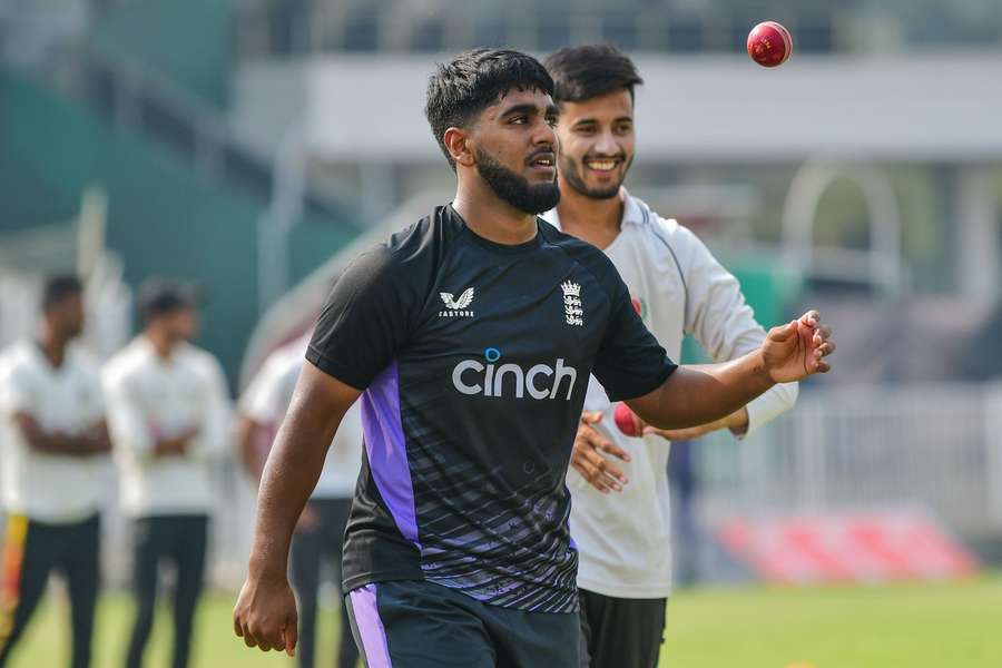 Rehan Ahmed during a practice session